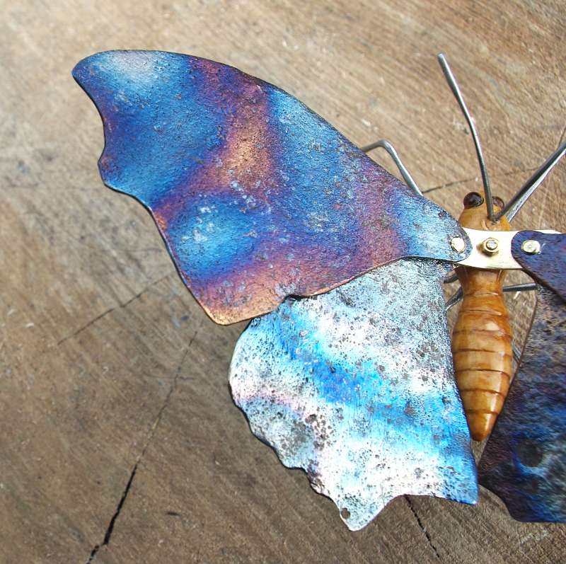 Metallic Blue Butterfly - close up